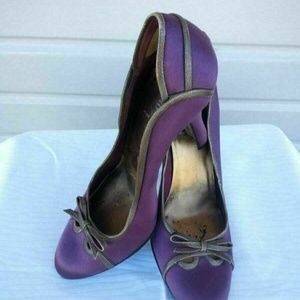 MIU MIU Prada Purple Satin Pumps Shoes 8 EU 39
